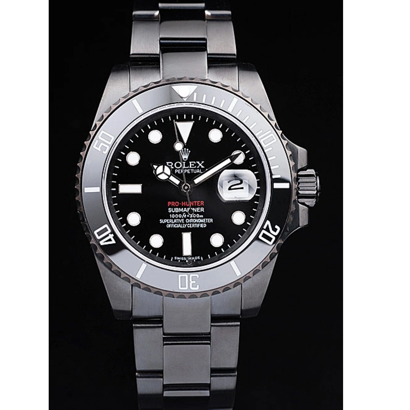 Aaa replica watch Steel Swiss Black Dial Strap Black Pro-Hunter Submariner Rolex 0629